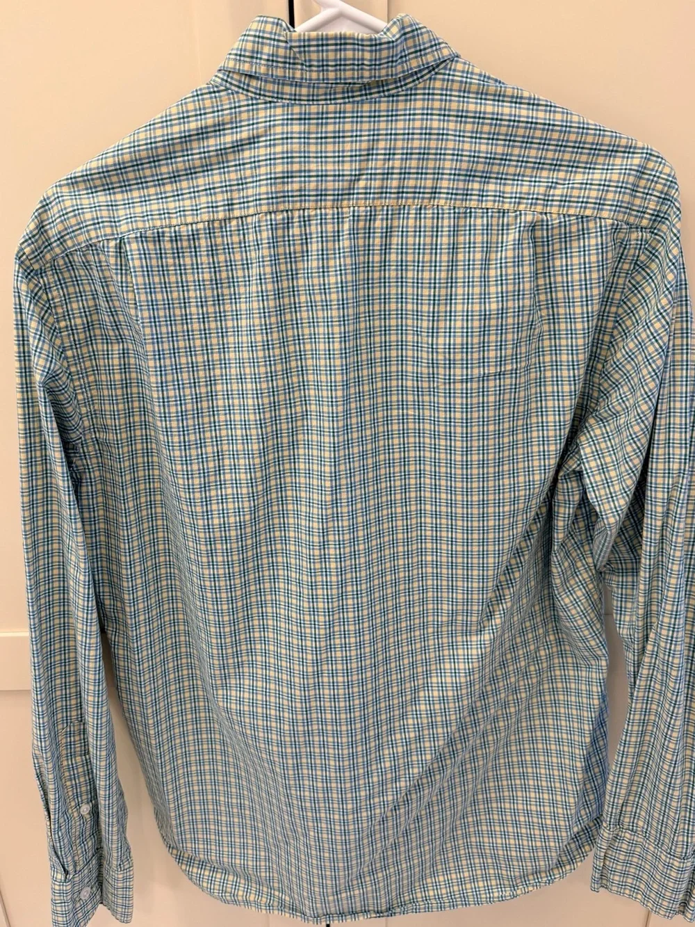 J. Crew Men’s Blue and Green Plaid Button-Down Shirt